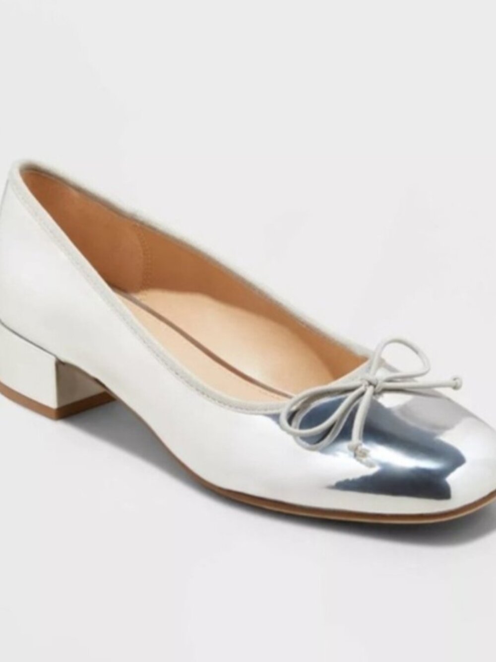 A New Day Joy Ballet Pumps Silver heeled flat New NWT Size 9